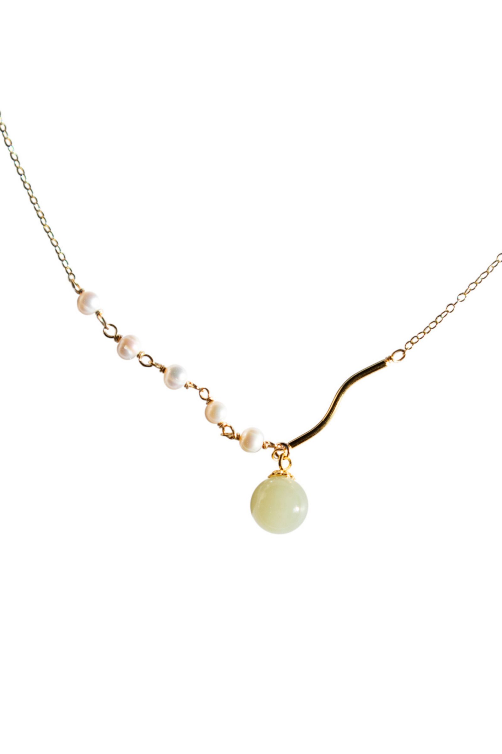 Ожерелье seree Isla Green Jade and Freshwater Pearl