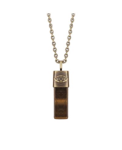 Karma and Luck ожерелье Tiger's Eye Evil Eye Slab