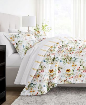 ienjoy Home Декоративный комплект постельного белья Floral Stripe, Full/Queen