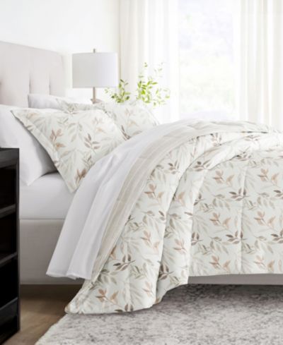 ienjoy Home Foliage Stripe 3-Piece Comforter Set, Full/Queen