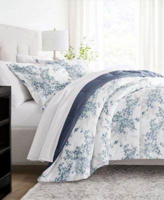 Комплект постельного белья ienjoy Home Bamboo Leaves Blue, 2 предмета, размер Twin/Twin XL