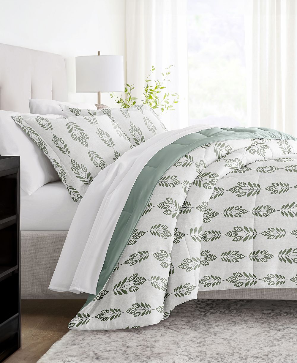 ienjoy Home Folk Leaves 3-Piece Comforter Set, King/California King