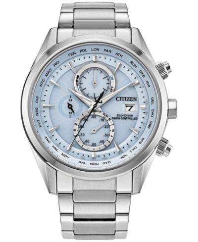 Часы Citizen Eco-Drive Men's Chronograph Sport Luxury Radio Control Stainless Steel Bracelet 43mm