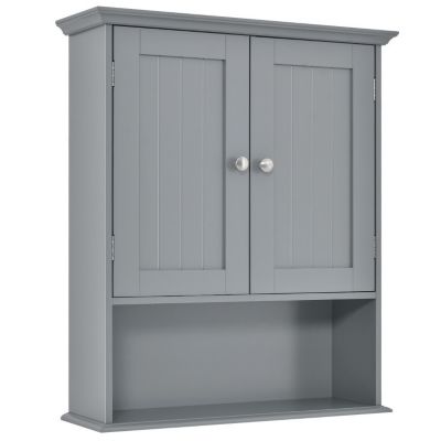Slickblue Bathroom Organizer Cabinet with Doors for Wall Mount Use
