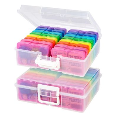 IRIS 2 Pack Extra Large 4" x 6" Photo and Embellishment Craft Keeper with 16 cases, Multicolored
