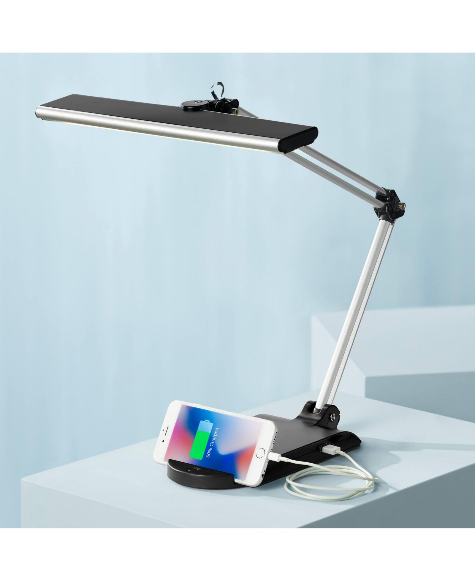 Настольная лампа 360 Lighting Flynn Modern 25" High Metallic с USB