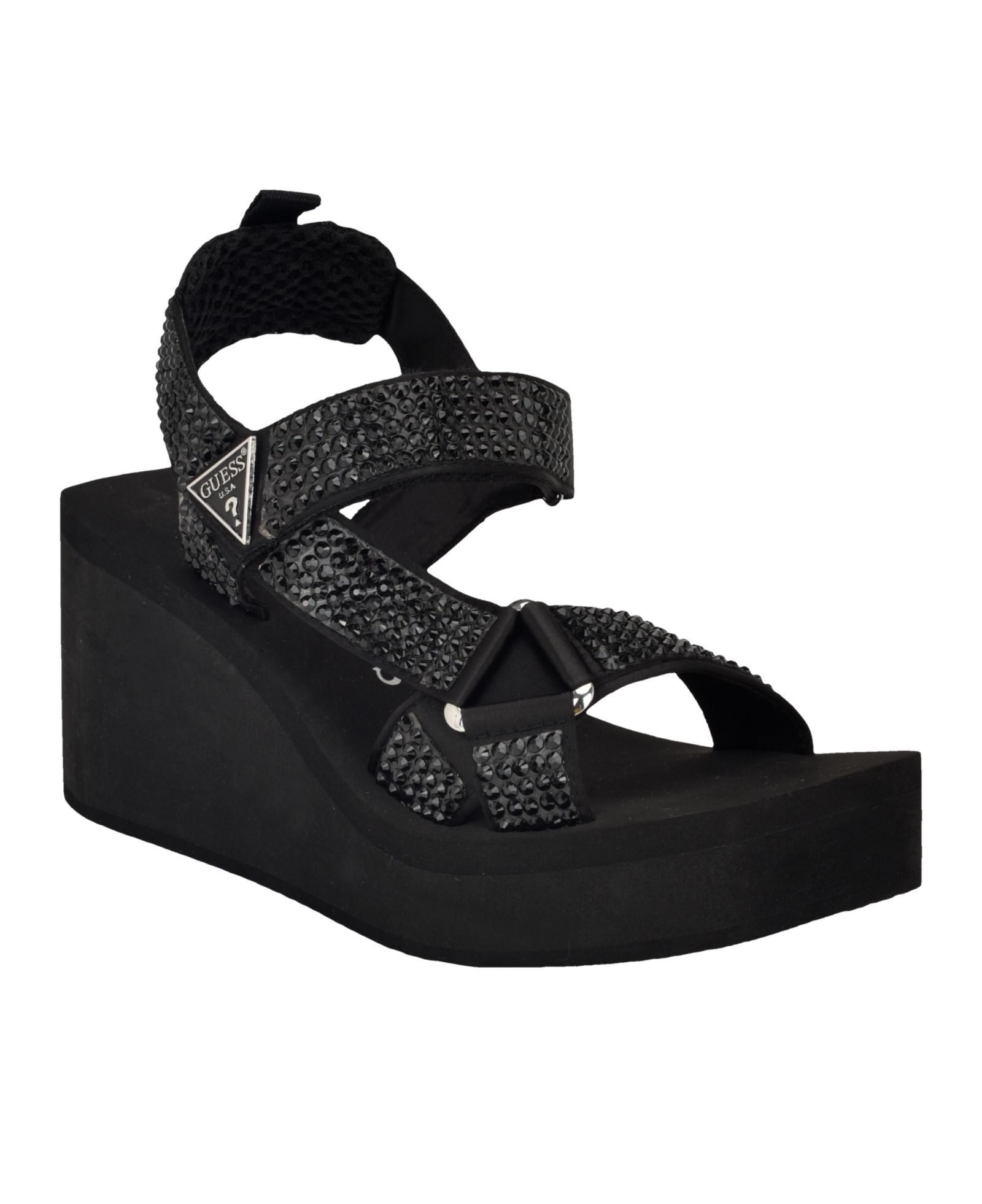 GUESS Женские бососандлии Dawsin Rhinestone Eva Strappy Wedge