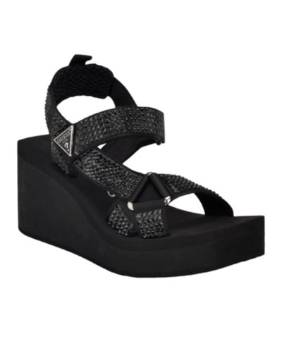GUESS Женские бососандлии Dawsin Rhinestone Eva Strappy Wedge