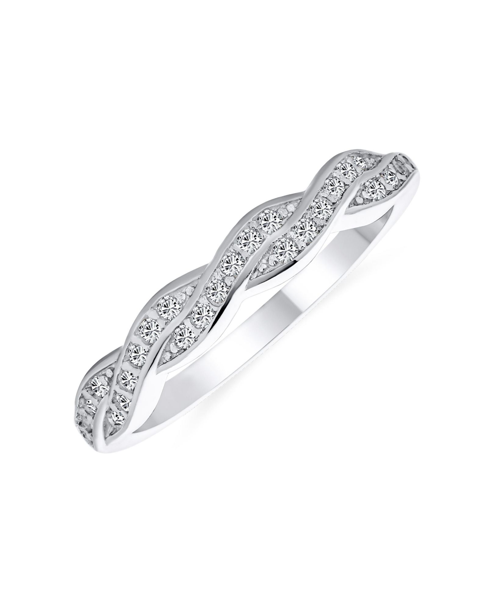 Bling Jewelry кольцо-полоса с CZ и бусинами, Sterling Silver