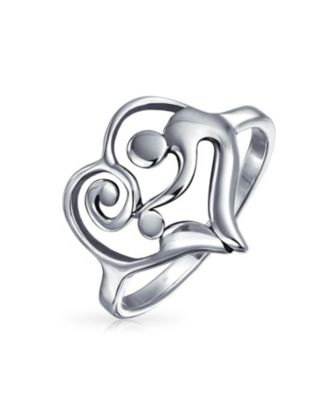 Кольцо Bling Jewelry с вихревым сердцем для мамы и ребенка, .925 Sterling Silver
