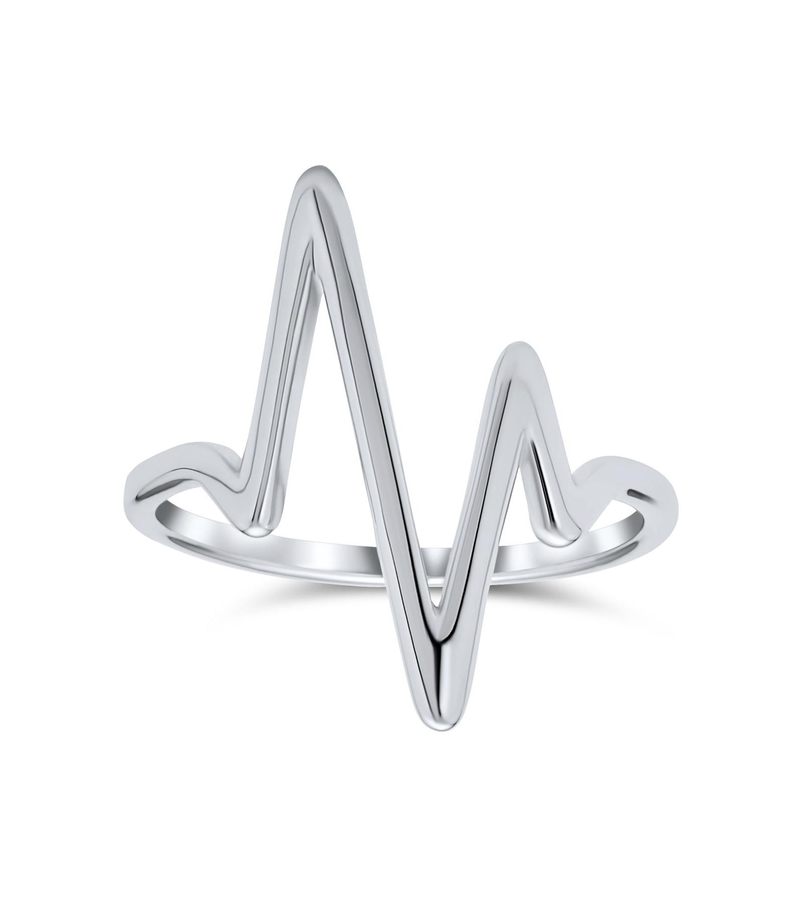 Bling Jewelry кольцо с геометрическим узором в виде шеврона и молнии и сердце.925 Sterling Silver 1MM Band