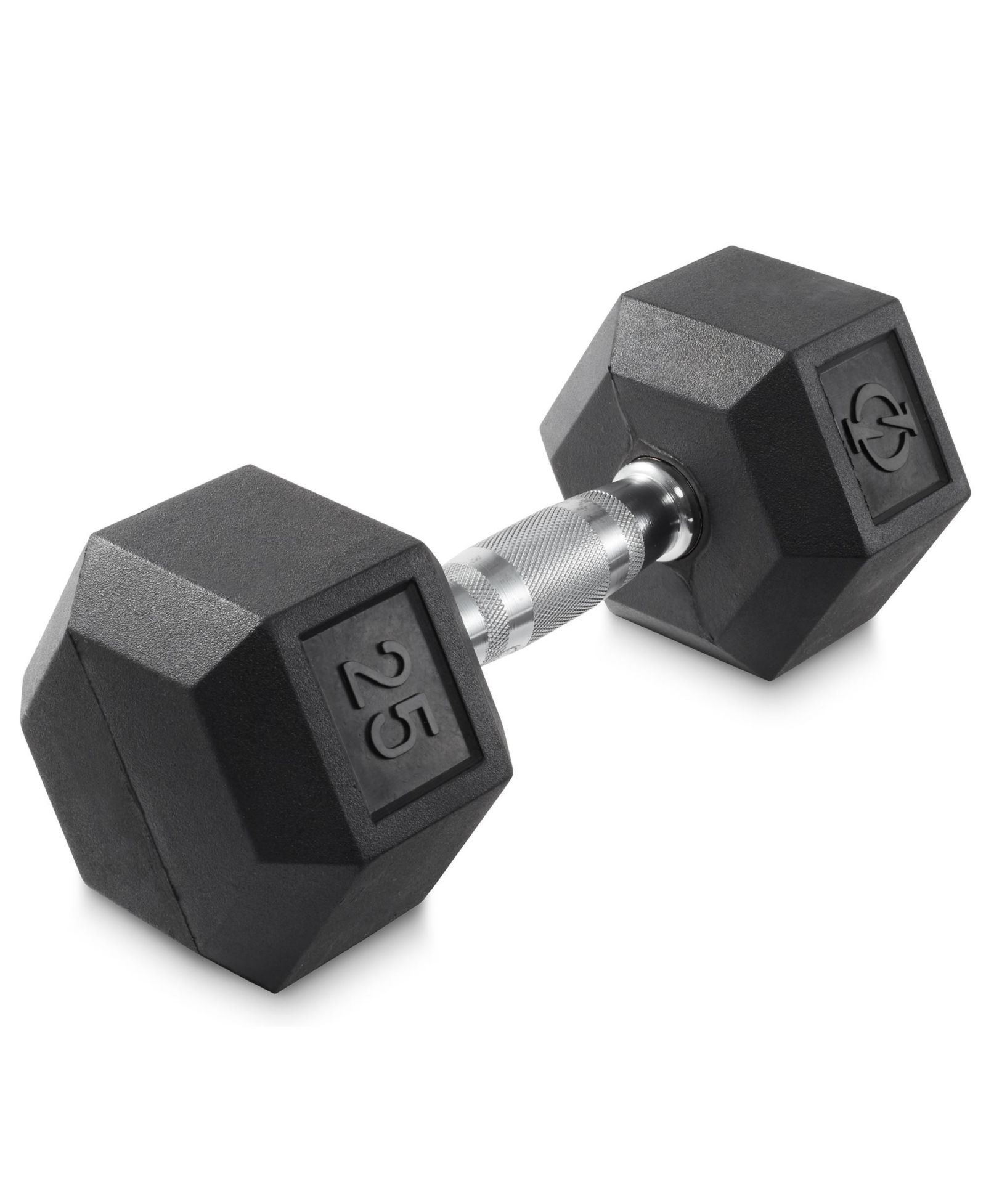Philosophy Gym Rubber Coated Hex Dumbbell Hand Weight, 25 lbs