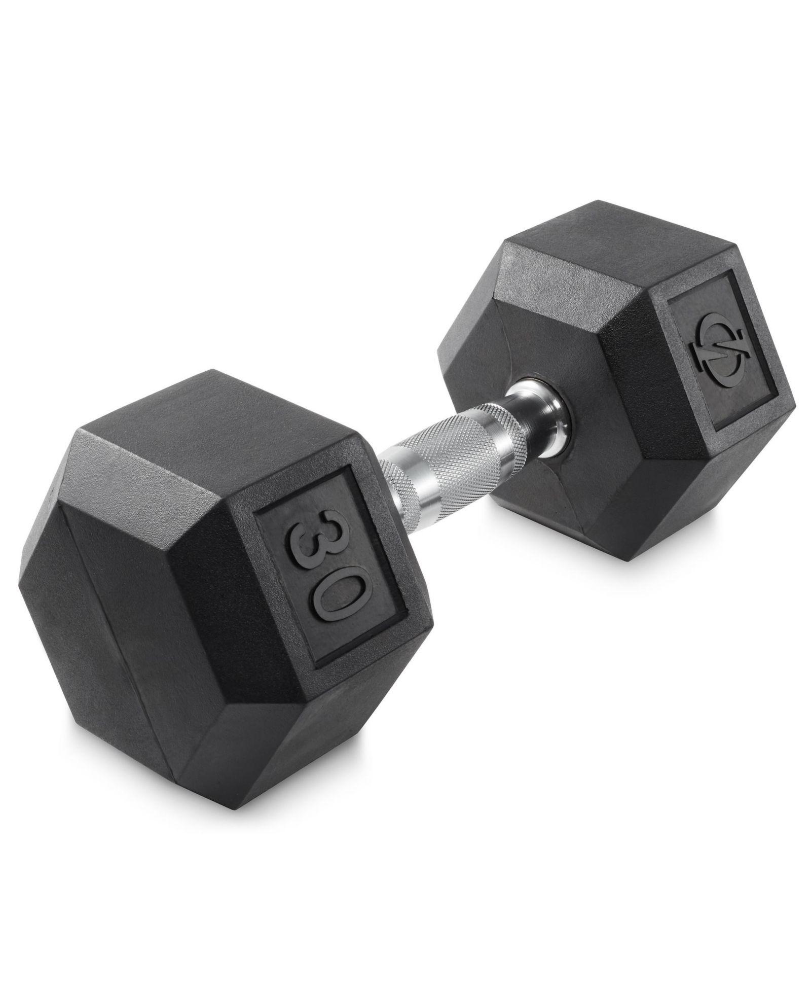 Philosophy Gym Rubber Coated Hex Dumbbell Hand Weight, 30 lbs