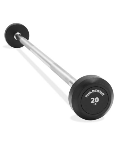 Philosophy Gym Резиновая фиксированная штанга, 20 LB, прямой гриф для силовых тренировок
