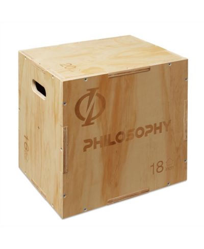 Philosophy Gym 3 in 1 Wood Plyometric Box -  20" x 18" x 16" Jumping Plyo Box for Training and Conditioning