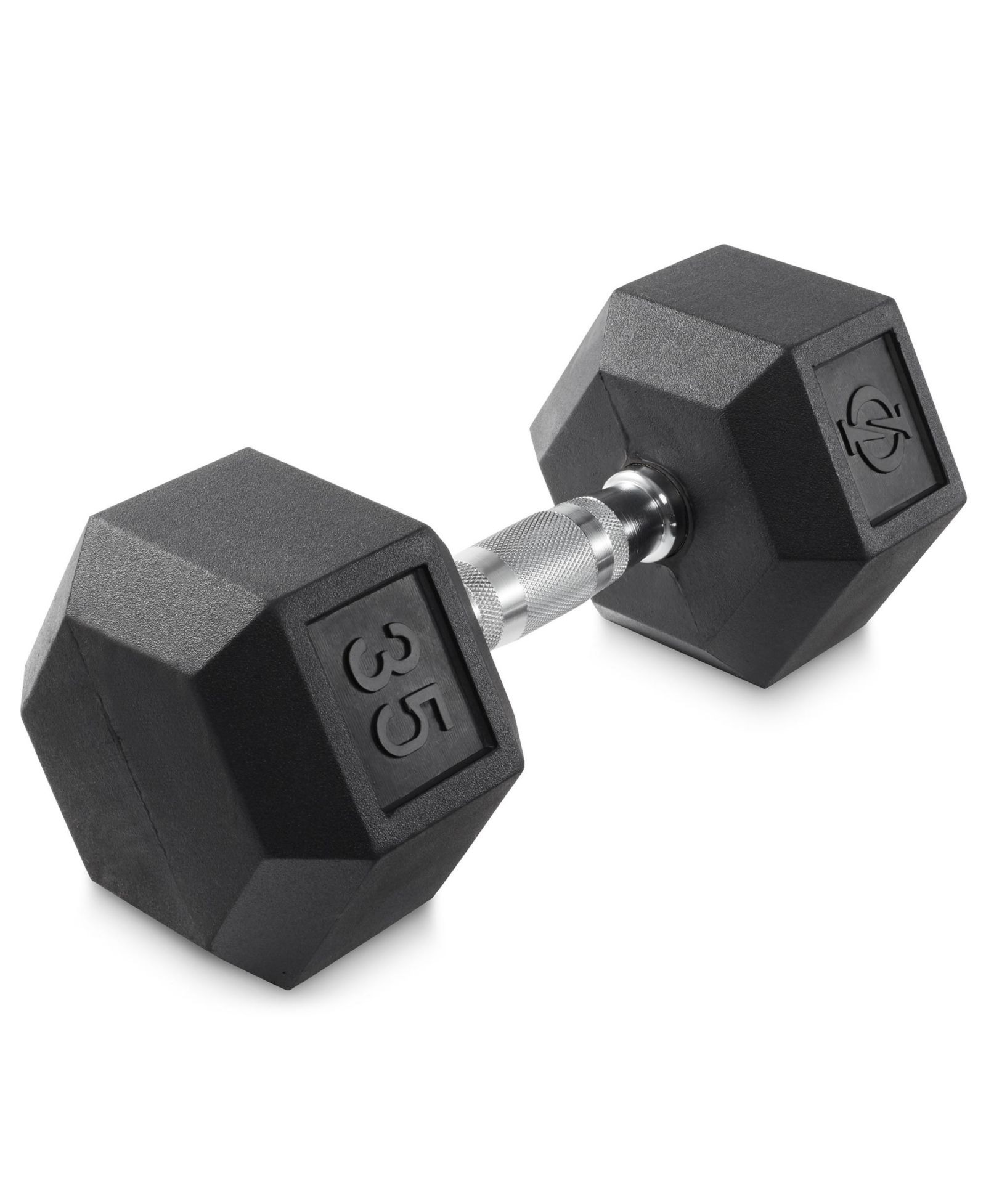 Philosophy Gym Rubber Coated Hex Dumbbell Hand Weight, 35 lbs