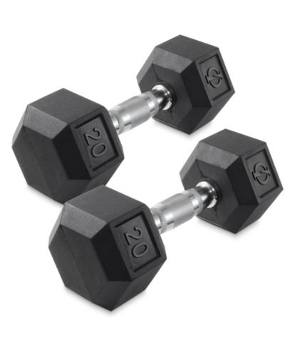 Philosophy Gym Гантели гексагональные с резиковым покрытием, пара 20 фунтов