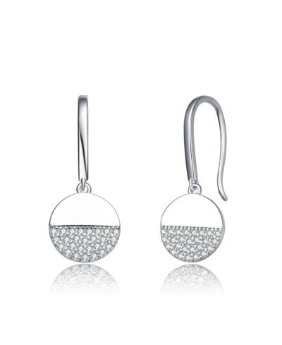 Серьги-крючки Genevive Sterling Silver с позолотой White Gold и кубическим цирконием