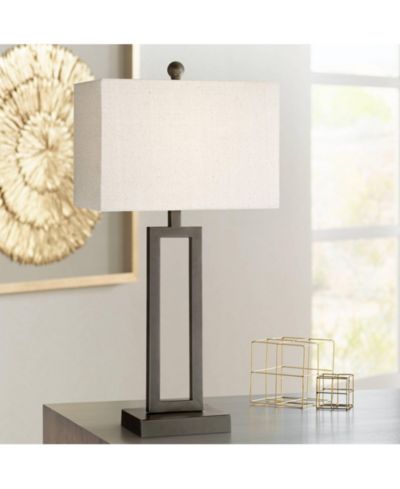Настольная лампа 360 Lighting Aston 26" High Open Rectangle Modern Black Finish Metal Single Off-White Shade