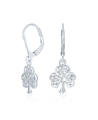 Bling Jewelry изящные серьги Petite с ирландским узлом и сердцем, серебро Sterling Silver