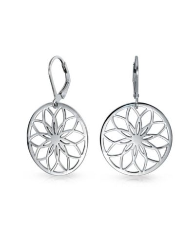 Серьги-подвески Bling Jewelry из стерлингового серебра.925 с цветочным узором