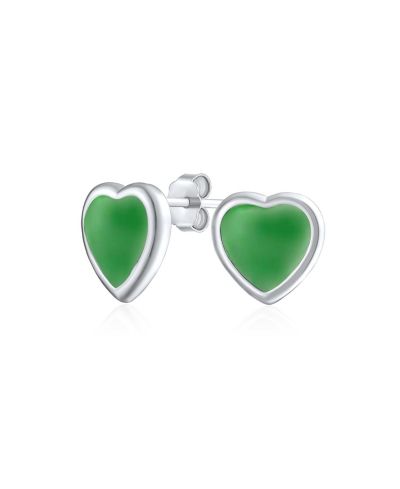 Bling Jewelry Lovers Bezel Set Rose Quartz Heart Stud Earrings Sterling Silver Gift