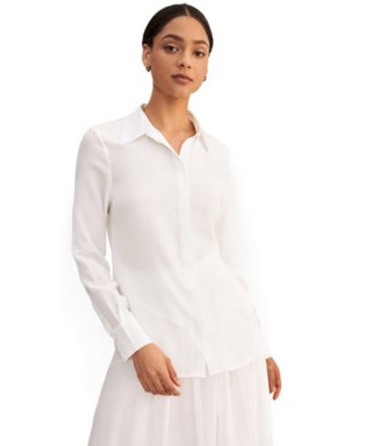 LILYSILK Women's Wrinkle Free Basic Silk Shirt