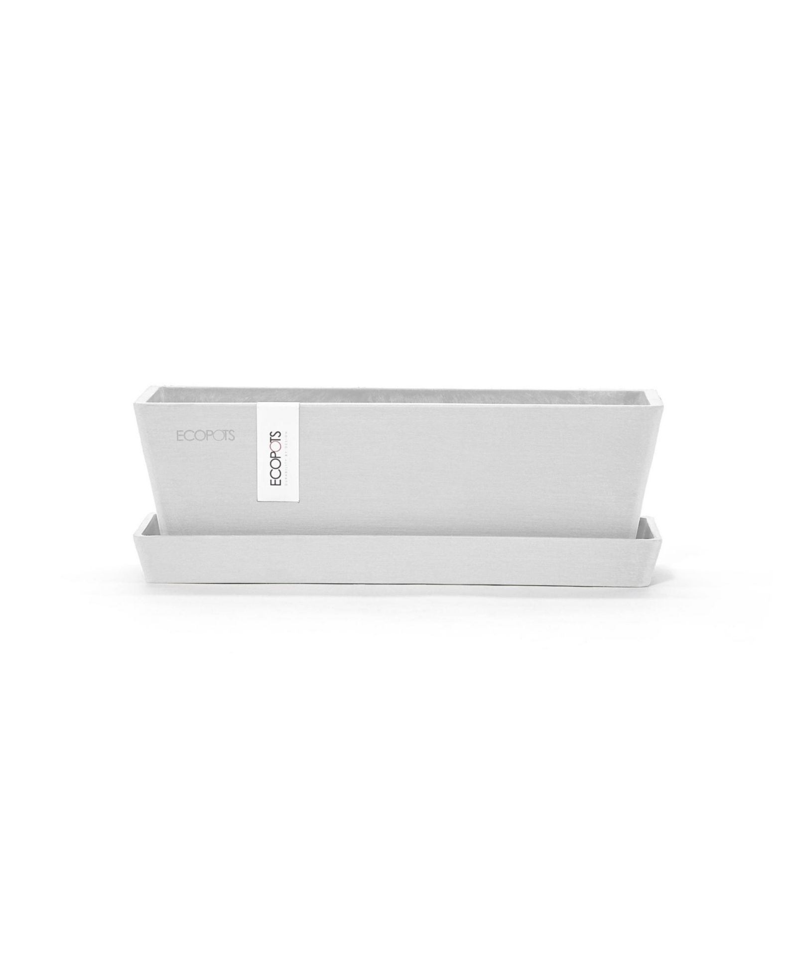 Прямоугольный кашпо ECOPOTS Bruges Modern Plastic с поддоном, 10in