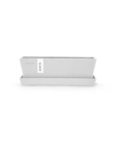 Прямоугольный кашпо ECOPOTS Bruges Modern Plastic с поддоном, 10in