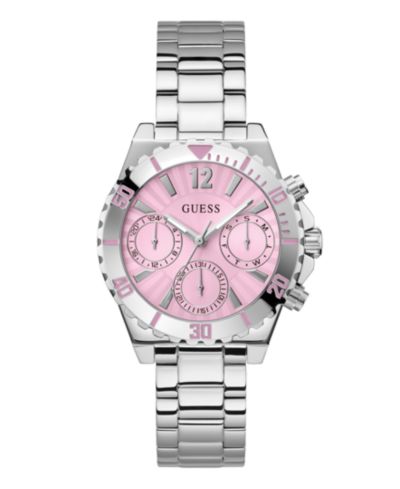 Женские аналоговые часы GUESS из нержавеющей стали серебристого цвета 38mm