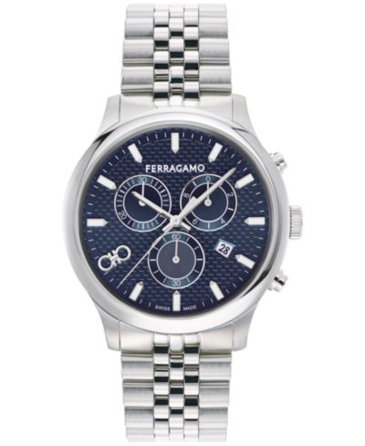 Мужские швейцарские часы Salvatore Ferragamo с хронографом, нержавеющая сталь, 42mm