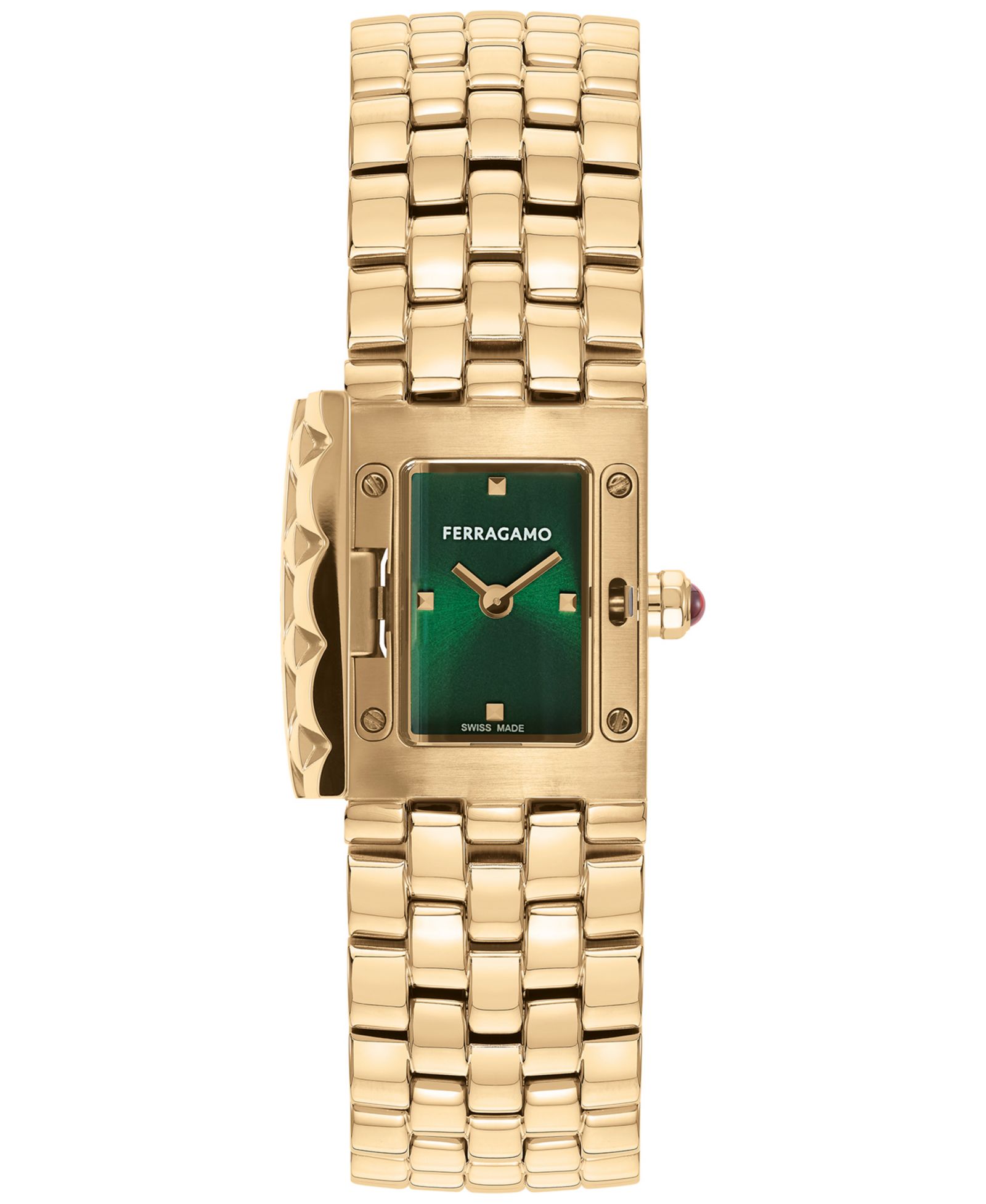 Женские часы Ferragamo Swiss Gold Ion Stainless Steel, 19x30mm