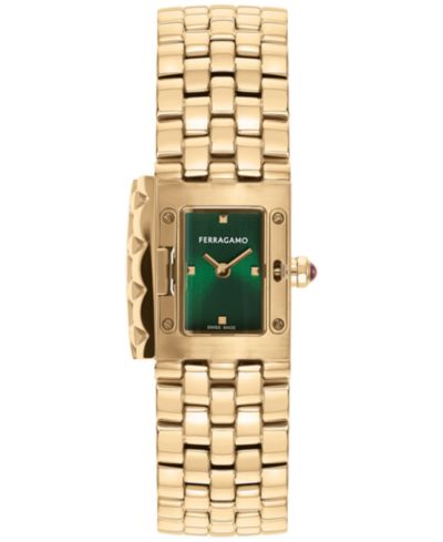 Женские часы Ferragamo Swiss Gold Ion Stainless Steel, 19x30mm