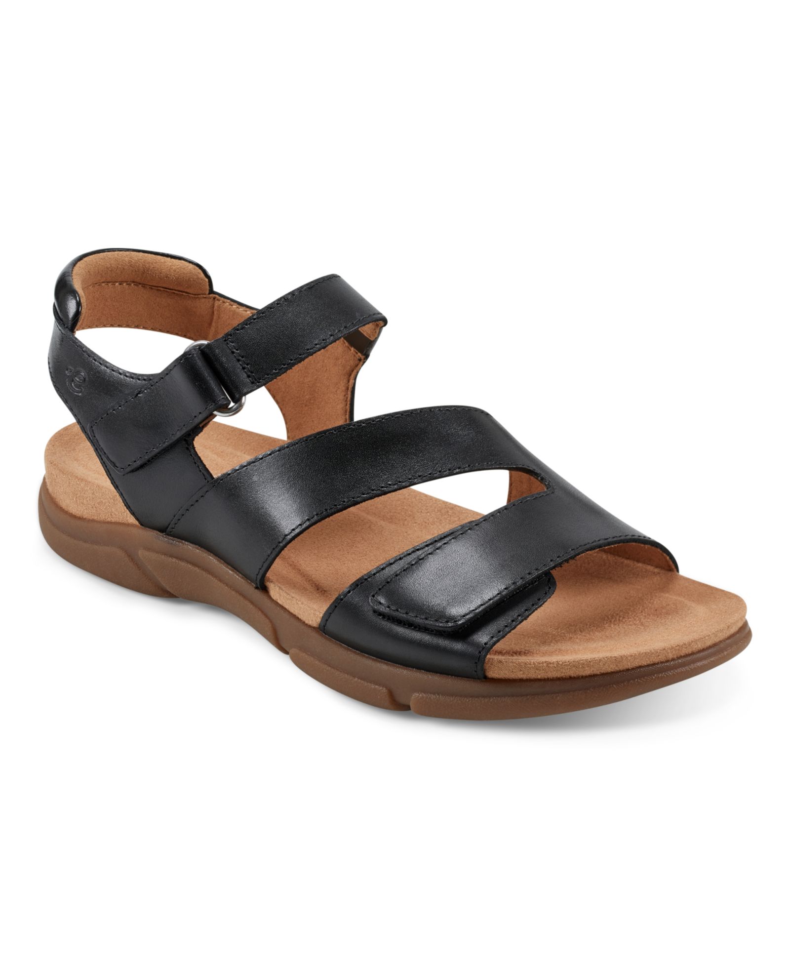 Easy Spirit Mavey Strappy Leather Open Toe Flat Sandals