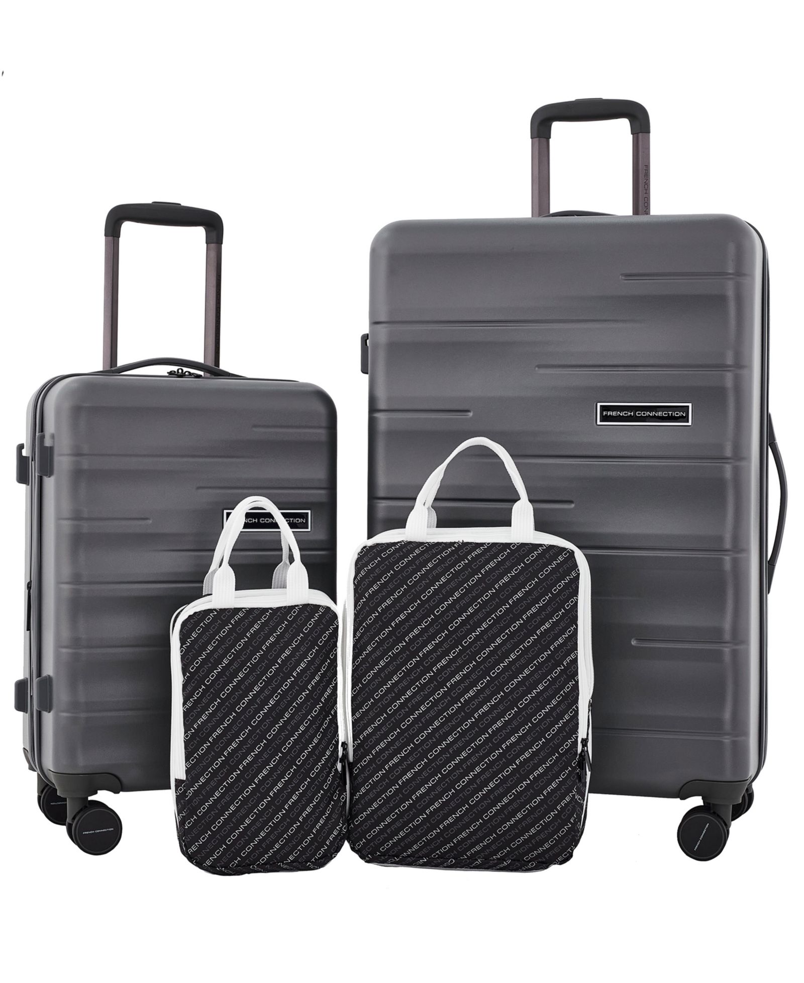 French Connection 4Pc Expandable Rolling Hardside Luggage Set