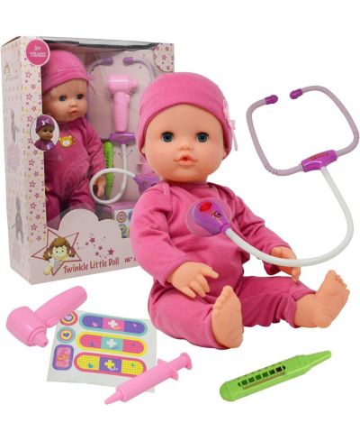 The New York Doll Collection 16" Doctor Playset Baby Doll with Open and Close Eyes, Ages 3+