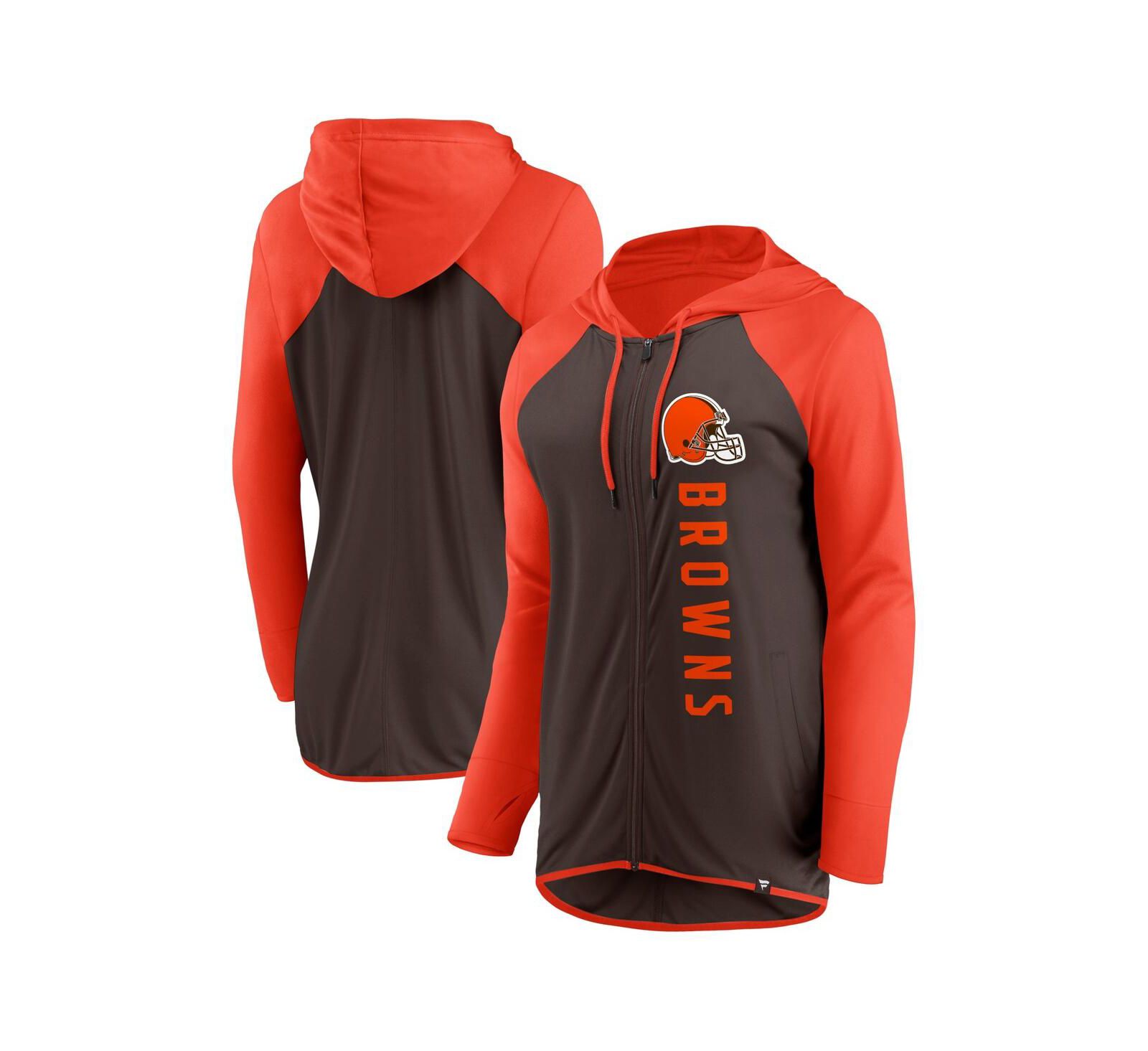 Женская толстовка Fanatics Brown, Orange Cleveland Browns Forever Fan Full-Zip Hoodie