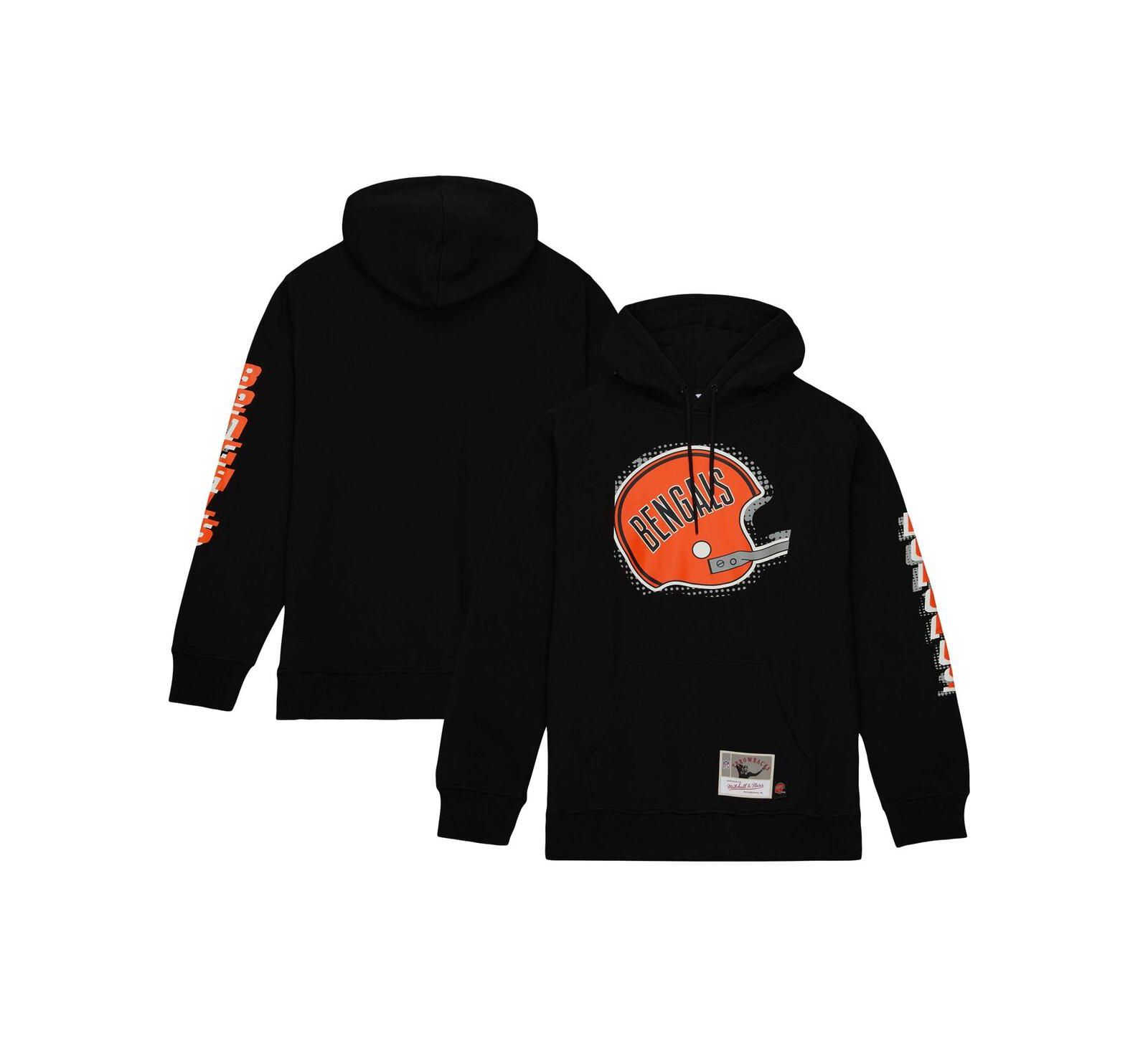 Мужское худи Mitchell & Ness Black Cincinnati Bengals Gridiron Classics Big Face 7.0