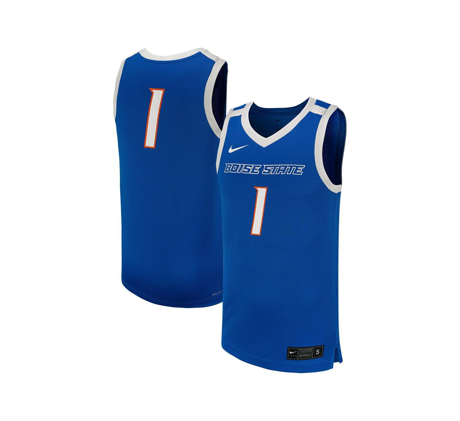 Мужская джерси Nike #1 Royal Boise State Broncos Replica Basketball