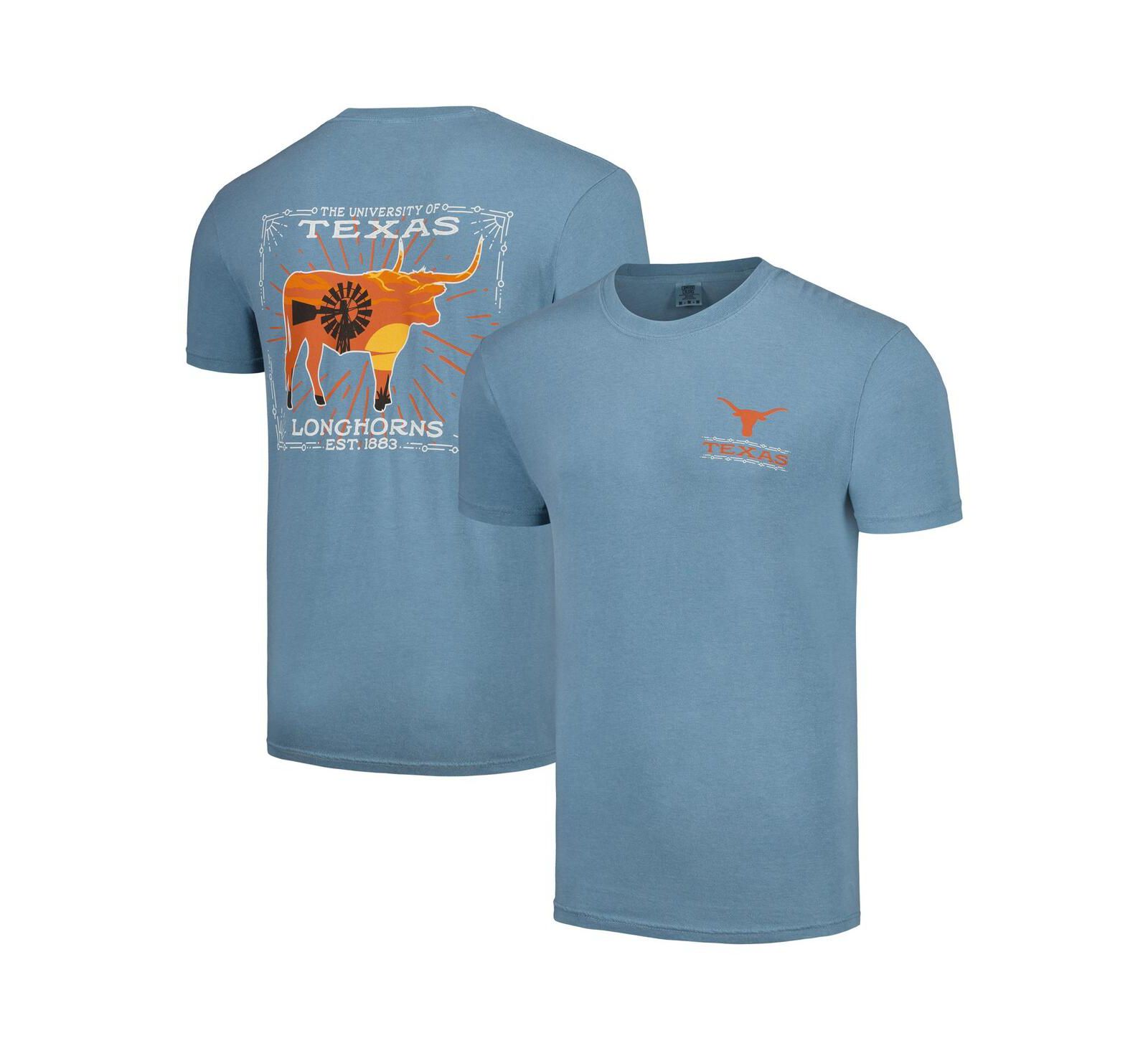 Men's Light Blue Texas Longhorns State Scenery Image One T-shirt