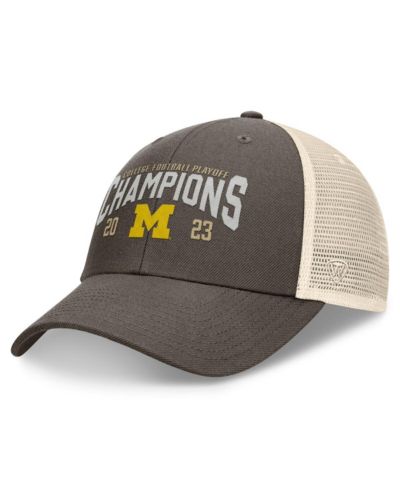 Top of the World Мужская кепка trucker с регулировкой Michigan Wolverines College Football Playoff 2023 National Champions, серая меланж