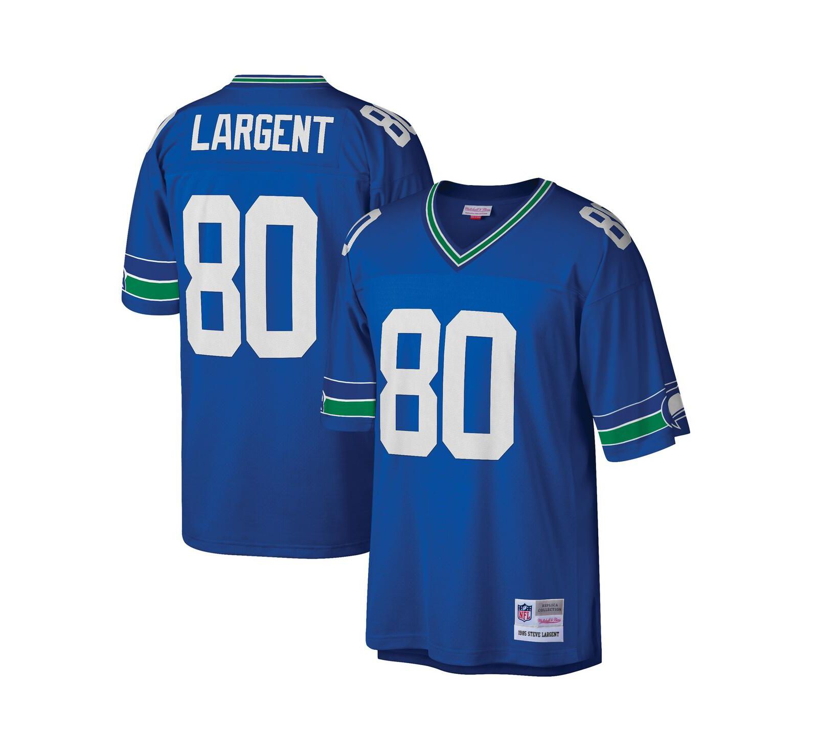 Men's Mitchell & Ness Steve Largent Royal Seattle Seahawks Big & Tall 1985 Retired Player Replica Jersey