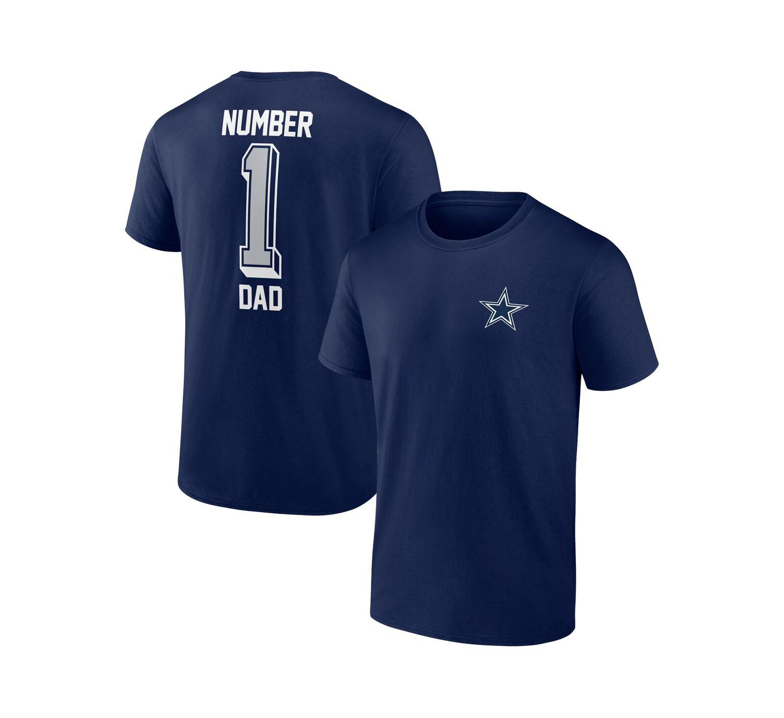 Men's Fanatics Navy Dallas Cowboys Number One Dad T-shirt