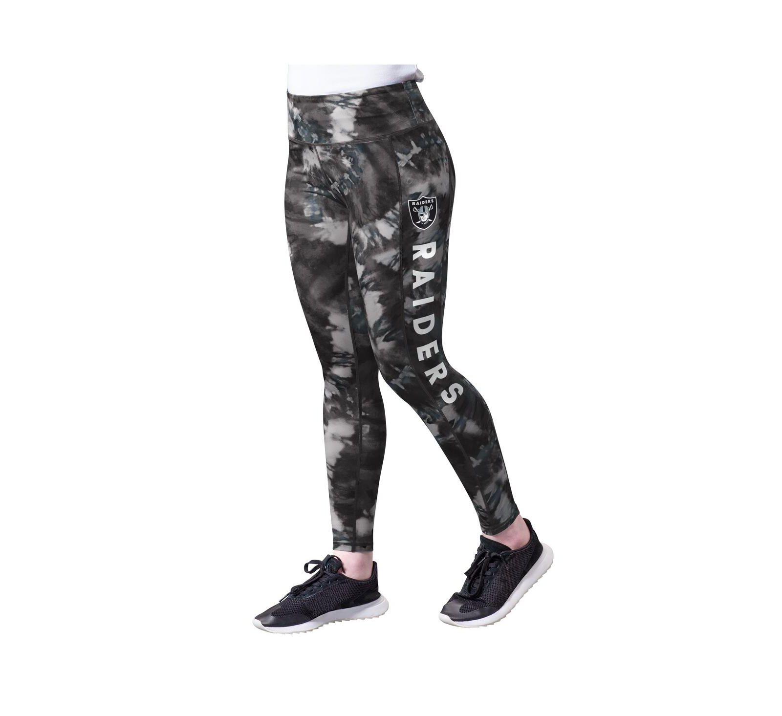 Женские легинсы MSX by Michael Strahan Black Las Vegas Raiders Aubrey Tie-Dye