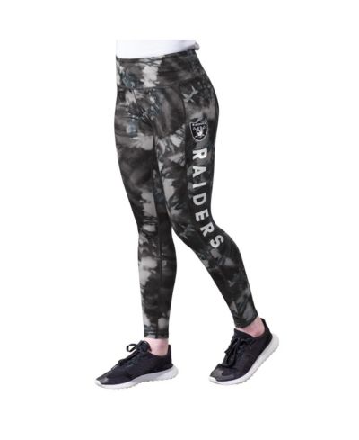 Женские легинсы MSX by Michael Strahan Black Las Vegas Raiders Aubrey Tie-Dye
