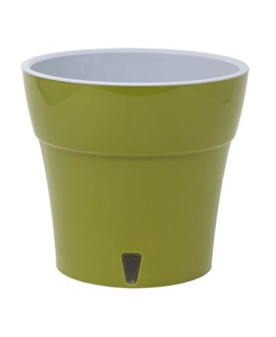 Decopots Plastic Round Modern Flower Pot with Drainage Planter,  5.5in