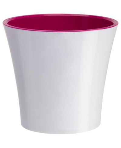 Decopots круглый современный пластиковый цветочный горшок с дренажем