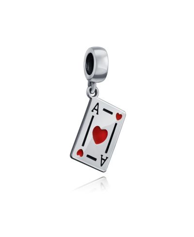 Подвеска-шарм Bling Jewelry из стерлингового серебра.925 Vacation Good Luck Casino Ace Of Hearts для браслета
