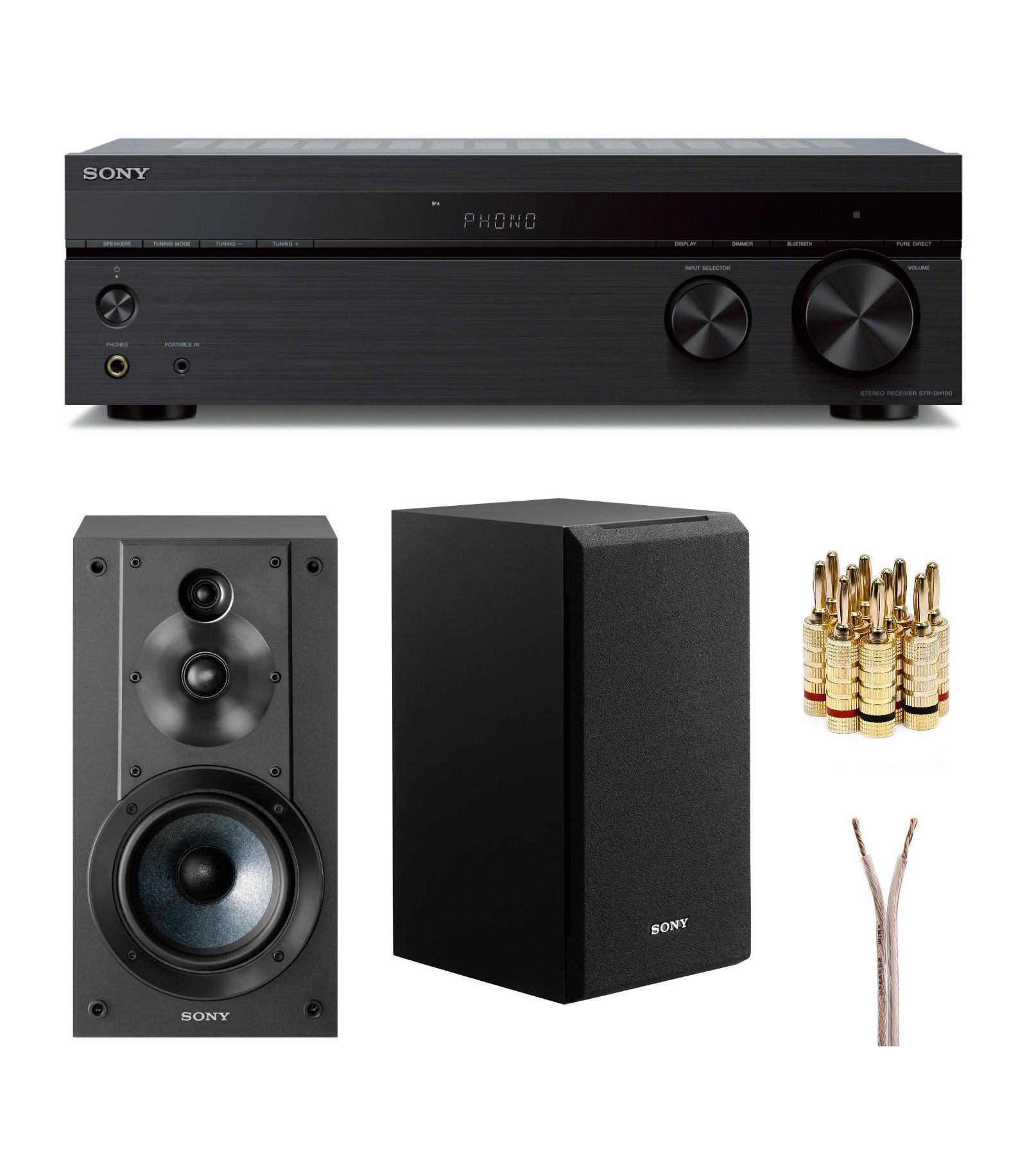 Sony 2-Channel Bluetooth Stereo Receiver and Speaker System Bundle