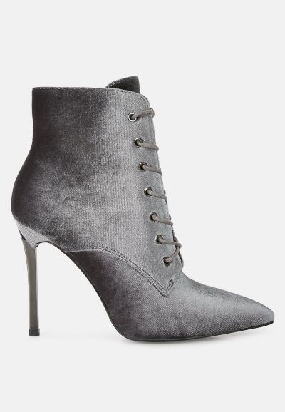 London Rag Women's bornsta velvet high heeled velvet boots